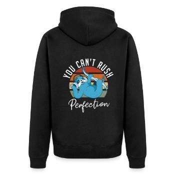 Faultier Liebhaber Faultier Geschenk - Unisex Premium Bio Zip Hoodie - Schwarz - Hinten - Nico (187cm)