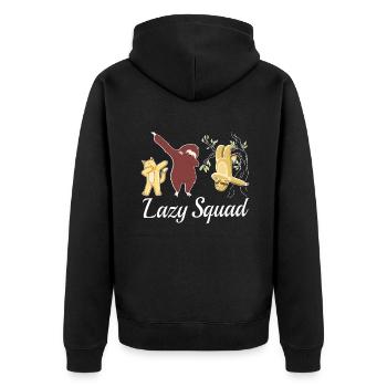Faultier Liebhaber Faultier Geschenk - Unisex Premium Bio Zip Hoodie - Schwarz - Hinten - Nico (187cm)