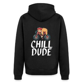 Faultier Liebhaber Faultier Geschenk - Unisex Premium Bio Zip Hoodie - Schwarz - Hinten - Nico (187cm)