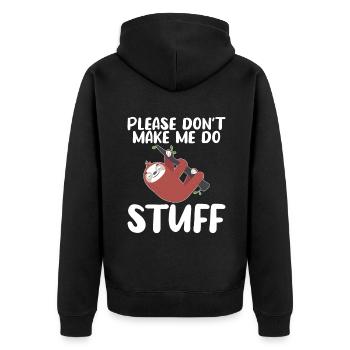 Faultier Liebhaber Faultier Geschenk - Unisex Premium Bio Zip Hoodie - Schwarz - Hinten - Nico (187cm)