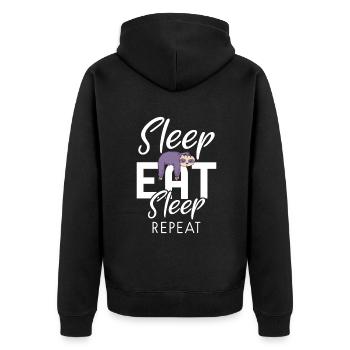 Faultier Liebhaber Faultier Geschenk - Unisex Premium Bio Zip Hoodie - Schwarz - Hinten - Nico (187cm)