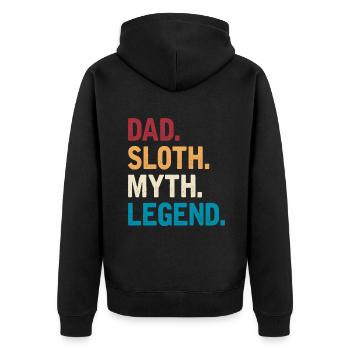 Faultier Liebhaber Faultier Geschenk - Unisex Premium Bio Zip Hoodie - Schwarz - Hinten - Nico (187cm)