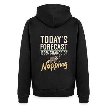 Faultier Liebhaber Faultier Geschenk - Unisex Premium Bio Zip Hoodie - Schwarz - Hinten - Nico (187cm)