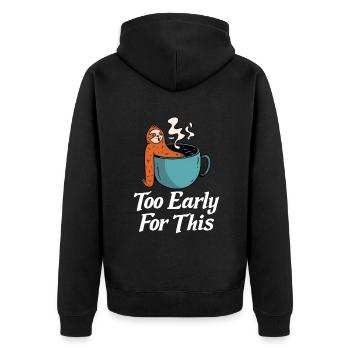 Faultier Liebhaber Faultier Geschenk - Unisex Premium Bio Zip Hoodie - Schwarz - Hinten - Nico (187cm)