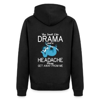 Faultier Liebhaber Faultier Geschenk - Unisex Premium Bio Zip Hoodie - Schwarz - Hinten - Nico (187cm)