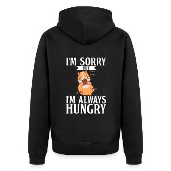 Hamster Lover Hamster Gift - Unisex Premium Organic Zip Hoodie - black - Back - Nico (187cm)