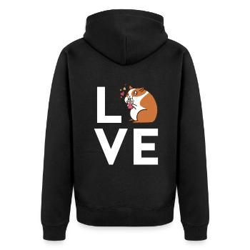 Hamster Lover Hamster Cadeau - Veste à capuche bio Premium Unisexe - noir - Dos - Nico (187cm)