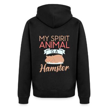 Hamster Liebhaber Hamster Geschenk - Unisex Premium Bio Zip Hoodie - Schwarz - Hinten - Nico (187cm)