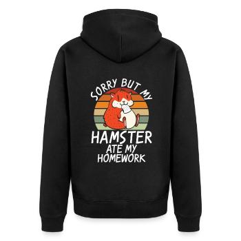 Hamster Liebhaber Hamster Geschenk - Unisex Premium Bio Zip Hoodie - Schwarz - Hinten - Nico (187cm)