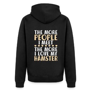 Hamster Lover Hamster Cadeau - Veste à capuche bio Premium Unisexe - noir - Dos - Nico (187cm)