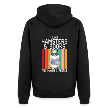 Hamster Liebhaber Hamster Geschenk - Unisex Premium Bio Zip Hoodie - Schwarz - Hinten - Nico (187cm)