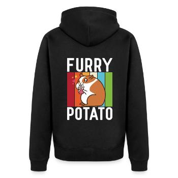 Hamster Liebhaber Hamster Geschenk - Unisex Premium Bio Zip Hoodie - Schwarz - Hinten - Nico (187cm)