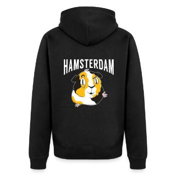 Hamster Liebhaber Hamster Geschenk - Unisex Premium Bio Zip Hoodie - Schwarz - Hinten - Nico (187cm)