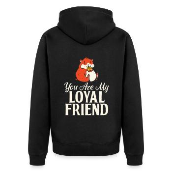 Hamster Liebhaber Hamster Geschenk - Unisex Premium Bio Zip Hoodie - Schwarz - Hinten - Nico (187cm)