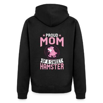 Hamster Liebhaber Hamster Geschenk - Unisex Premium Bio Zip Hoodie - Schwarz - Hinten - Nico (187cm)