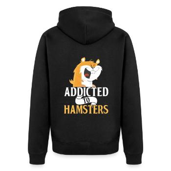 Hamster Liebhaber Hamster Geschenk - Unisex Premium Bio Zip Hoodie - Schwarz - Hinten - Nico (187cm)