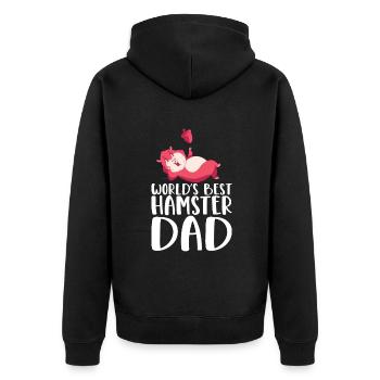 Hamster Liebhaber Hamster Geschenk - Unisex Premium Bio Zip Hoodie - Schwarz - Hinten - Nico (187cm)