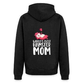 Hamster Liebhaber Hamster Geschenk - Unisex Premium Bio Zip Hoodie - Schwarz - Hinten - Nico (187cm)