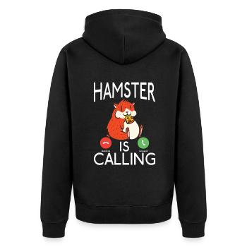 Hamster Liebhaber Hamster Geschenk - Unisex Premium Bio Zip Hoodie - Schwarz - Hinten - Nico (187cm)