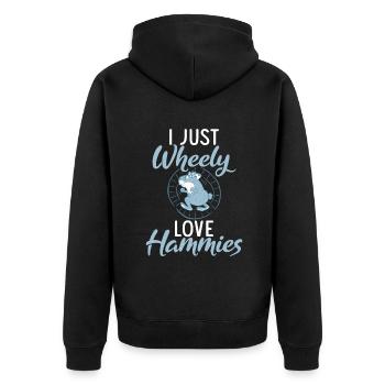 Hamster Liebhaber Hamster Geschenk - Unisex Premium Bio Zip Hoodie - Schwarz - Hinten - Nico (187cm)