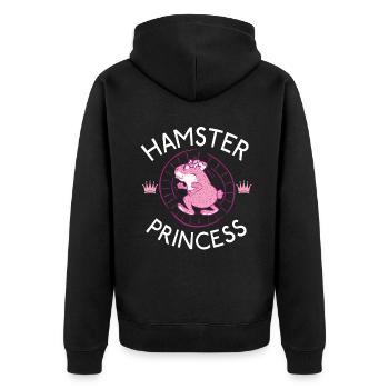 Hamster Lover Hamster Gift - Unisex Premium Organic Zip Hoodie - black - Back - Nico (187cm)