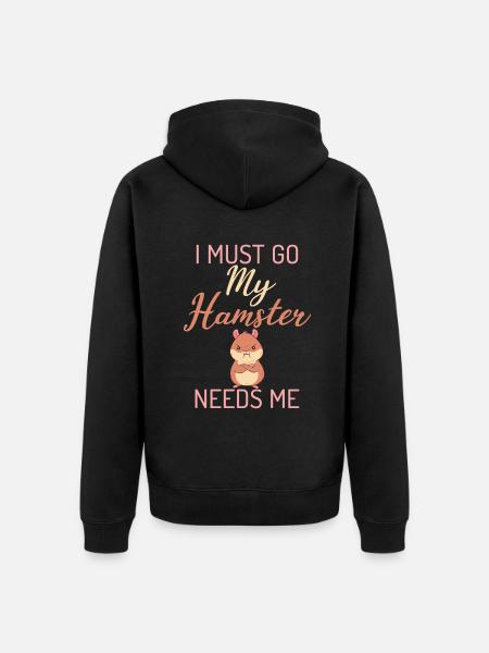 Hamster Lover Hamster Gift - Unisex Premium Organic Zip Hoodie - black