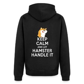 Hamster Lover Hamster Gift - Unisex Premium Organic Zip Hoodie - black - Back - Nico (187cm)