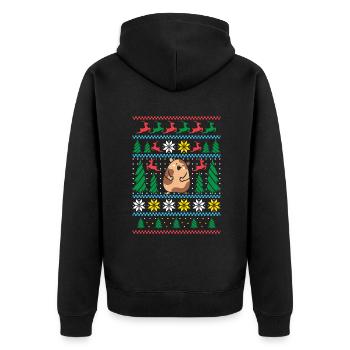 Hamster Liebhaber Hamster Geschenk - Unisex Premium Bio Zip Hoodie - Schwarz - Hinten - Nico (187cm)