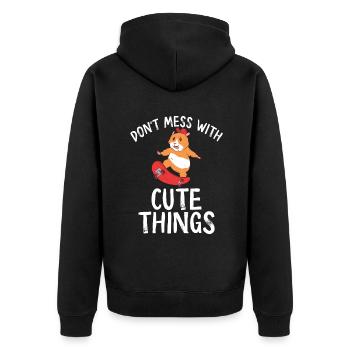 Hamster Lover Hamster Cadeau - Veste à capuche bio Premium Unisexe - noir - Dos - Nico (187cm)