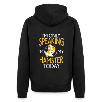 Hamster Lover Hamster Cadeau - Veste à capuche bio Premium Unisexe - noir - Dos - Nico (187cm)