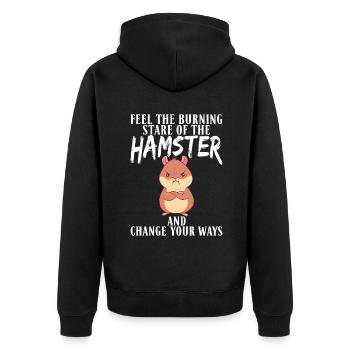 Hamster Liebhaber Hamster Geschenk - Unisex Premium Bio Zip Hoodie - Schwarz - Hinten - Nico (187cm)