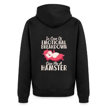 Hamster Liebhaber Hamster Geschenk - Unisex Premium Bio Zip Hoodie - Schwarz - Hinten - Nico (187cm)