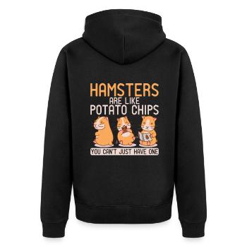 Hamster Lover Hamster Gift - Unisex Premium Organic Zip Hoodie - black - Back - Nico (187cm)