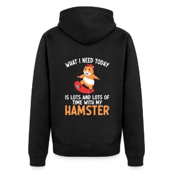 Hamster Liebhaber Hamster Geschenk - Unisex Premium Bio Zip Hoodie - Schwarz - Hinten - Nico (187cm)