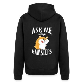 Hamster Liebhaber Hamster Geschenk - Unisex Premium Bio Zip Hoodie - Schwarz - Hinten - Nico (187cm)