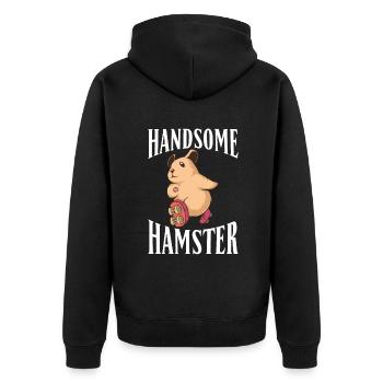 Hamster Liebhaber Hamster Geschenk - Unisex Premium Bio Zip Hoodie - Schwarz - Hinten - Nico (187cm)