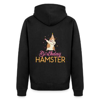 Hamster Lover Hamster Gift - Unisex Premium Organic Zip Hoodie - black - Back - Nico (187cm)
