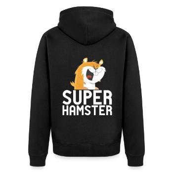 Hamster Lover Hamster Gift - Unisex Premium Organic Zip Hoodie - black - Back - Nico (187cm)