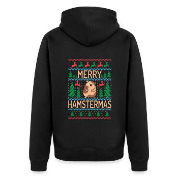 Hamster Liebhaber Hamster Geschenk - Unisex Premium Bio Zip Hoodie - Schwarz - Hinten - Nico (187cm)