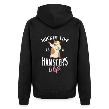 Hamster Liebhaber Hamster Geschenk - Unisex Premium Bio Zip Hoodie - Schwarz - Hinten - Nico (187cm)