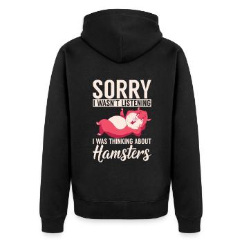 Hamster Liebhaber Hamster Geschenk - Unisex Premium Bio Zip Hoodie - Schwarz - Hinten - Nico (187cm)