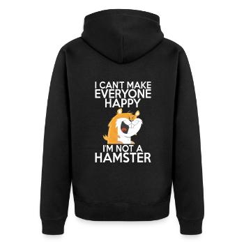 Hamster Liebhaber Hamster Geschenk - Unisex Premium Bio Zip Hoodie - Schwarz - Hinten - Nico (187cm)