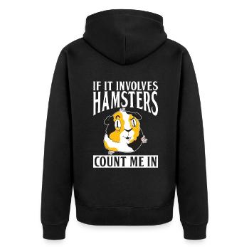 Hamster Liebhaber Hamster Geschenk - Unisex Premium Bio Zip Hoodie - Schwarz - Hinten - Nico (187cm)