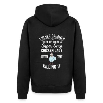 Cadeaux de poulet Propriétaire de poulet - Veste à capuche bio Premium Unisexe - noir - Dos - Nico (187cm)