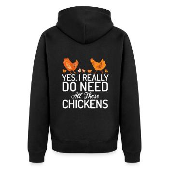 Cadeaux de poulet Propriétaire de poulet - Veste à capuche bio Premium Unisexe - noir - Dos - Nico (187cm)