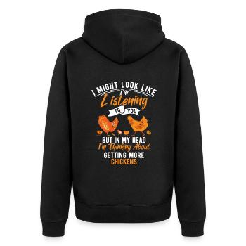 Cadeaux de poulet Propriétaire de poulet - Veste à capuche bio Premium Unisexe - noir - Dos - Nico (187cm)