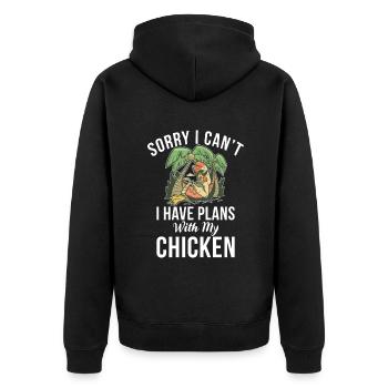 Cadeaux de poulet Propriétaire de poulet - Veste à capuche bio Premium Unisexe - noir - Dos - Nico (187cm)
