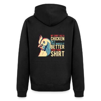 Cadeaux de poulet Propriétaire de poulet - Veste à capuche bio Premium Unisexe - noir - Dos - Nico (187cm)