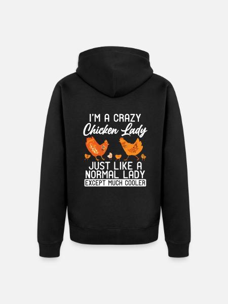 Chicken Gifts Chicken Owner - Unisex Premium Organic Zip Hoodie - black