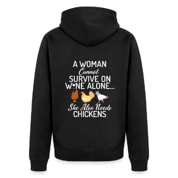 Cadeaux de poulet Propriétaire de poulet - Veste à capuche bio Premium Unisexe - noir - Dos - Nico (187cm)